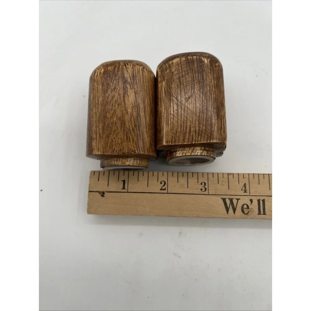 Vintage Hand Carved Wood‎ Aztec Tiki Design Salt and Pepper Shakers